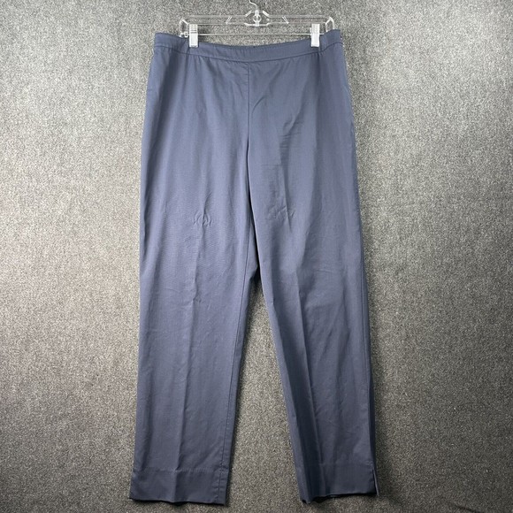 Lafayette 148 New York Bleecker Wool Ankle Crop pants in Navy Blue Size 12 EUC - Picture 1 of 6